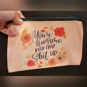 Flower Printed Makeup Brushes Bag, Canvas Cosmetic Bag Pouch, Lightweight